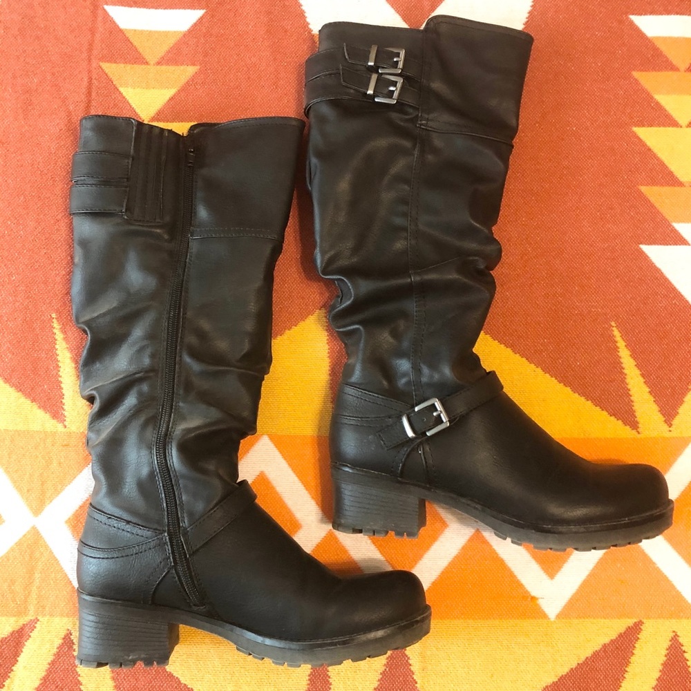 Women’s Black Boots, Biker Style